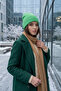 Women's Winter Knitwear Beanie Plain Knit Fold Detailed Soft Textured Beanie - 4