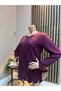 Women's Middle Age and Above Laser Cut Aden Shiny Winter Mother's Cotton Dress - 2