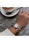 Dw Lettering Printed Rose Gold Color Steel Handcuff Bracelet – Tarnish-Free Stainless Stylish Design Minimal Women's Jewelry - 2