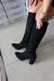 Women's Lamor Black Suede 7 cm Heeled Side Zipper Below the Knee Boots 400 - 2