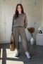 Modal Fabric Khaki Tracksuit Set with Elastic Cuffs - 4