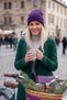 Women's Winter Knitwear Beanie Plain Knit Fold Detailed Soft Textured Beanie