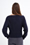 Kayık Neckline Crop Sweatshirt S06044 - 5
