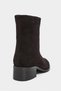 Aztek Bitter Brown Suede Leather Pointed Toe Block Heel Women's Boots - 6
