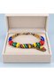 Colorful Beaded Multi-Row Bracelet with Gold Detailing, Ethnic Patterned, Stylish Women's Accessory - 3