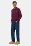 Maxwell Claret Red Polo Collar 100% Cotton Printed Standard Fit Men's Sweatshirt - 3