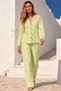 Women's Patterned Casual Green Pajama Set - 2