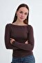 Kayık Neckline Gathered Blouse B06105