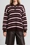 Polo Collar Striped Knitwear Sweater Lnt0045 Brown Pink - 6