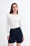 Kayık Neckline Gathered Blouse B06105 - 2