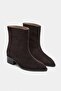 Aztek Bitter Brown Suede Leather Pointed Toe Block Heel Women's Boots - 4
