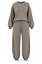 Modal Fabric Khaki Tracksuit Set with Elastic Cuffs - 3