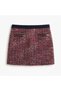 Red Navy Blue Tweed Mini Skirt