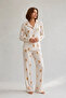 Women's Shirt Collar Buttoned Nightwear White Pajama Set - 4