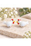 Handmade Murano Glass White Chicken Beads (2 Pieces) - 2