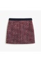 Red Navy Blue Tweed Mini Skirt - 2