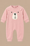 Baby Girl's Embroidered, Snap-Fastened, Underarm and Back Embroidered, Embroidered Underwear in Pink - 2