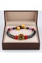 Red and Black Beaded Gold Detailed Ethnic Design Stylish Women's Bracelet - 3