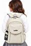 Water Resistant Fabric School Bag Unisex Daily School Backpack 2602 Beige - 4