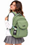 Water Resistant Fabric School Bag Unisex Daily School Backpack 2602 Green