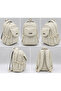 Water Resistant Fabric School Bag Unisex Daily School Backpack 2602 Beige - 6