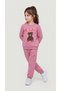 Girl's 3-Piece Set with Shawl and Furry Teddy Bear Inside, Suitable for Ages 2-5, Warm Winter Set with Top and Bottom.