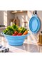 Flow Collapsible Food Grade Silicone Strainer, Bpa-Free Sgs & Fda Approved 100% Platinum Silicone, Food Grade, Odor and Stain Resistant, Food Grade, Double Handle Kitchen Strainer, Lm0018/12