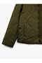 Long Sleeve Zippered Quilted Stand Collar Jacket with Pockets - 3
