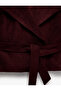 Wool Blend Belted Pocketed Double Breasted Collared Tweed Jacket - 4