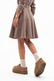 Women's Fur Lined Thick Sole Closed Front Daily Winter Slippers Furenta Camel Suede - 4