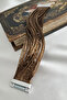 Brown Glittery Multi-Row Cross Design Magnetic Wide Bracelet (18cm) - 2