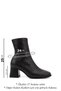Ac291246 Square Heel Women's Black Leather Zippered Stretch Boots - 4