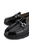 Women's Genuine Leather Black Patent Leather Loafer Shoes - 3