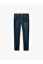 Regular Waist Pocketed Cotton Skinny Fit Jean Trousers - Michael Jean