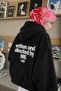 Women's Oversize Hoodie Written & Directed Printed Black – Hooded, Back Printed, 3 Yarns - 3