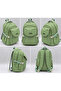 Water Resistant Fabric School Bag Unisex Daily School Backpack 2602 Green - 6