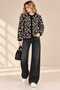 New Season Premium Quality Leopard Patterned Soft Textured Buttoned Women's Knitwear Cardigan - 3