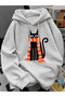 Women'S/Unisex Colorful Printed Gray Hooded Sweatshirt & Hoodie - 2