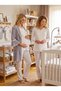 New Season Ecru Winter Striped Shawl Collar Woven Easy Breastfeeding Design Long Sleeve Maternity Pajama Set - 7