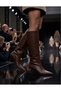 Women's Zipperless Pull-On Boots with Studded Heel, Stitched Heel, 5 cm Heel Height - 4