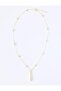 Gold Color Bar Accessory Detailed Y Necklace