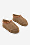 Women's Fur Lined Thick Sole Closed Front Daily Winter Slippers Furenta Camel Suede - 5