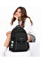 Water Resistant Fabric Daily Lightweight School Backpack 2602 Black - 2
