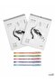 2Pcs 80 Sheets A5 Spiral Unlined Notebook & 5Pcs Colorful Ballpoint Pens Set - Office School Stationery Gift Set