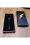 3 black metal rollerball pens - gilded design gift set with box, metal pen rollerball, stylish for office use - 2