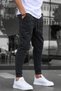 Set of 3 Unisex Regular Fit Ribbed Leggings in Black, Gray, Navy Blue, Colored Sweatpants, Sports Sweatpants - 3