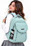 Daily Travel Backpack Water Resistant Fabric Unisex School Backpack 2602 Turquoise - 2
