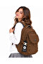 Daily Travel Backpack Water Resistant Fabric Unisex School Backpack 2602 Mink - 5