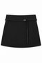 Basic Zippered Belted Skirt with Shorts - 3