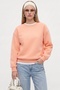 Women's New Cozy Fleece Basic Crew Neck Cotton Knitted Salmon Sweatshirt